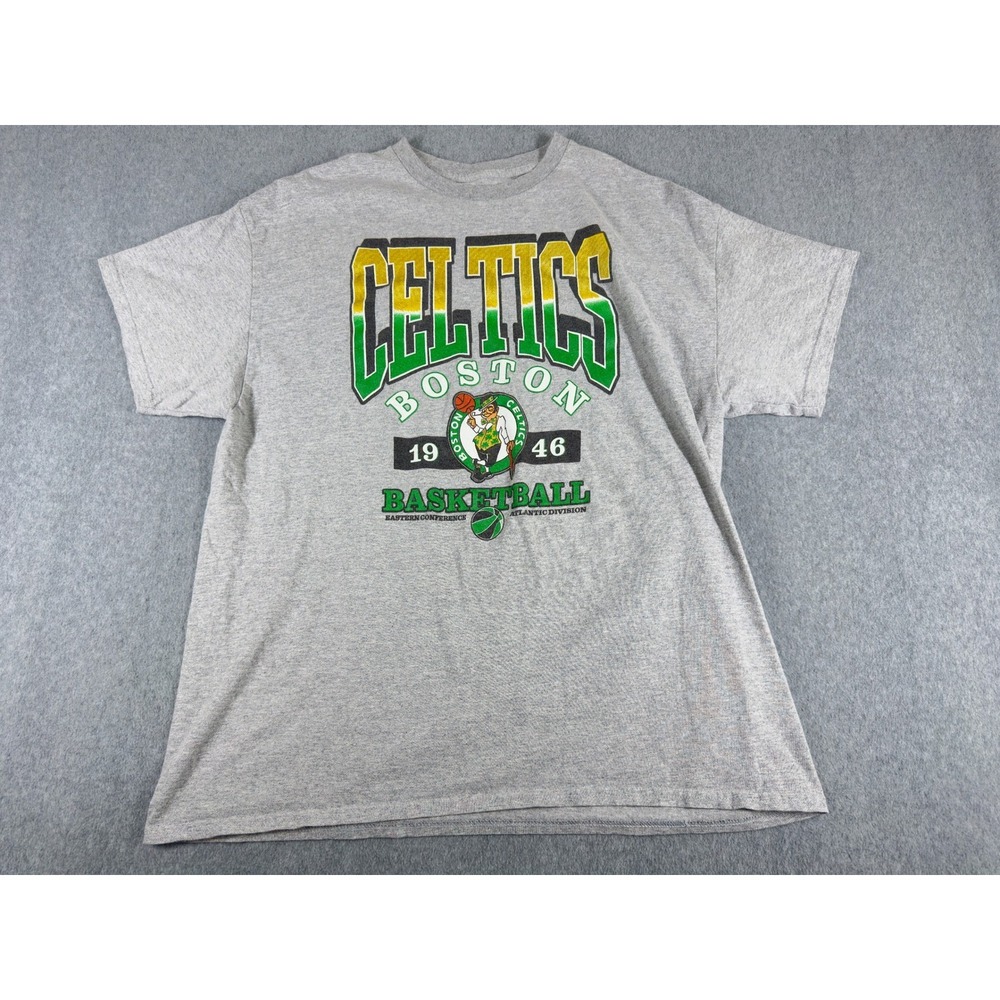 Vintage Boston Celtics NBA T Shirt Mens Large Gray Graphic 1946 Retro Throwback